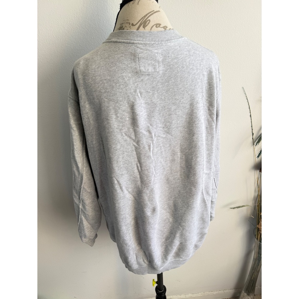 Aerie Womens Medium Gray Crewneck Sweatshirt Oversized Pocket Pullover Fleece - Picture 3 of 5